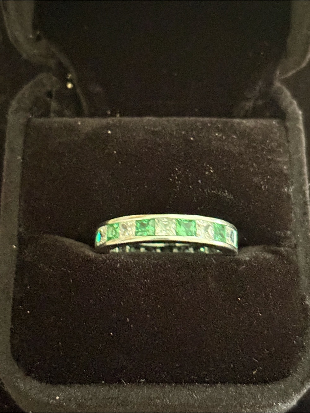 Judith Ripka Green Emerald Channel-Set Band Ring - Women Jewelry